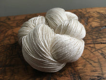 Load image into Gallery viewer, Undyed Natural White Merino Silk Yarn, 3 Ply, 50 or 100 Gram, Fingering Weight, Knitting, Crochet, OEKO-TEX® Certified