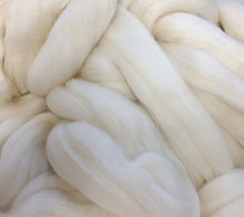 Load image into Gallery viewer, Eco Peruvian Highland Wool Roving Top, 27.5 Microns, Natural White, Undyed, By 2.5 Pound Amounts