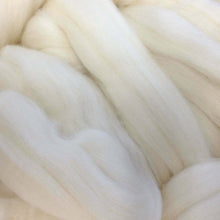 Load image into Gallery viewer, Wool Roving Top, Eco Peruvian Highland, 27.5 Microns, Natural White, Undyed, By 100 Gram Amounts