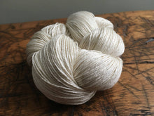 Load image into Gallery viewer, Undyed Natural White  Merino Silk Yarn, 3 Ply, 50 Gram, Fingering Weight, Knitting, Crochet, OEKO-TEX® Certified
