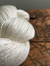 Load image into Gallery viewer, Undyed Natural White  Merino Silk Yarn, 3 Ply, 50 or 100 Gram, Fingering Weight, Knitting, Crochet, OEKO-TEX® Certified
