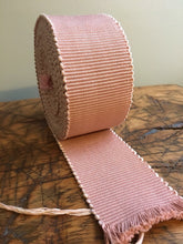 Load image into Gallery viewer, Handwoven, Rep Woven Strip, 8.5 Yards, Pink, Peach, Plaiting, Basketry, Sculpture
