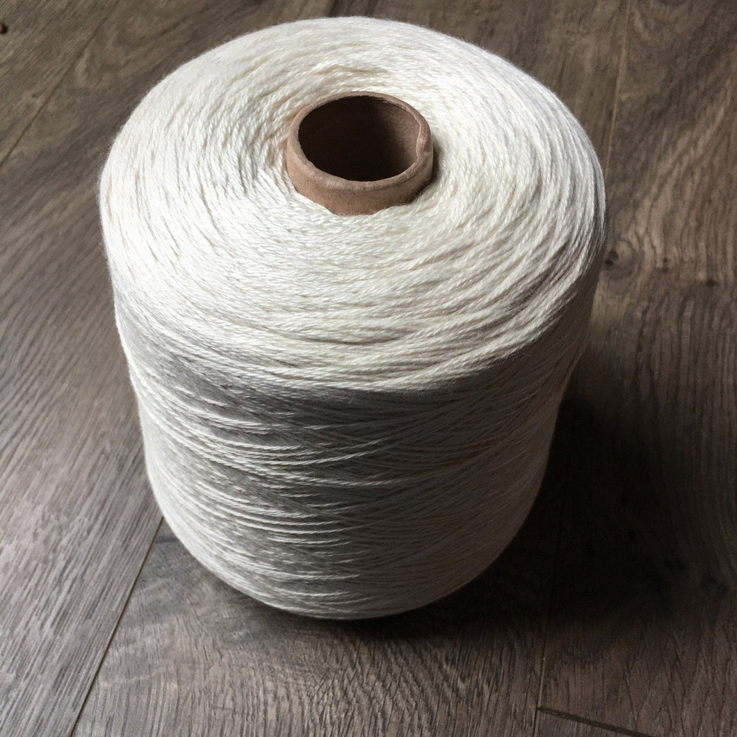 1 Kilo Cone, Undyed Natural White  Merino Silk Yarn, 3 Ply, Fingering Weight, Knitting, Crochet, OEKO-TEX® Certified