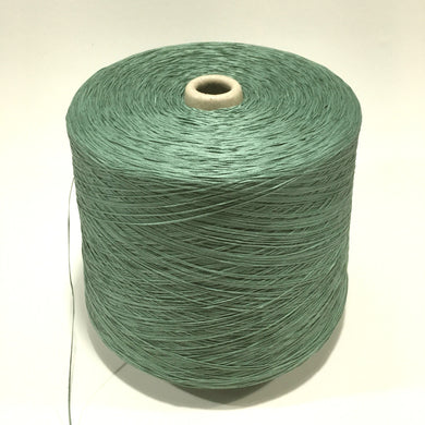 1 Cone Hasegawa Cotton Gima Tape yarn, Myrtle, Green, 2 pounds 12.2 ounces including cone.