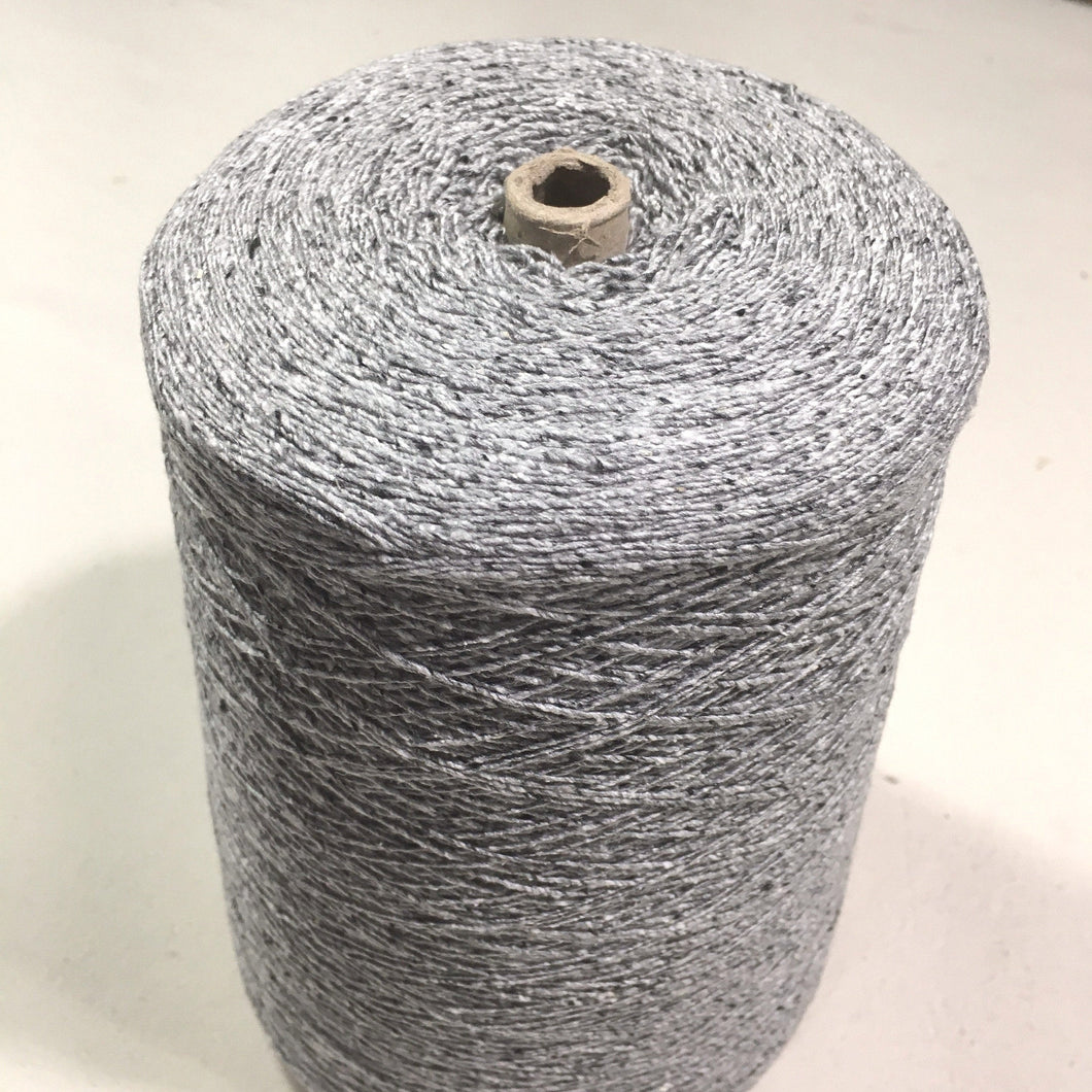 Hasegawa Top Dyed Silk Tweed Noil Yarn, Light Grey, 2 lbs 4.7 ounces with cone
