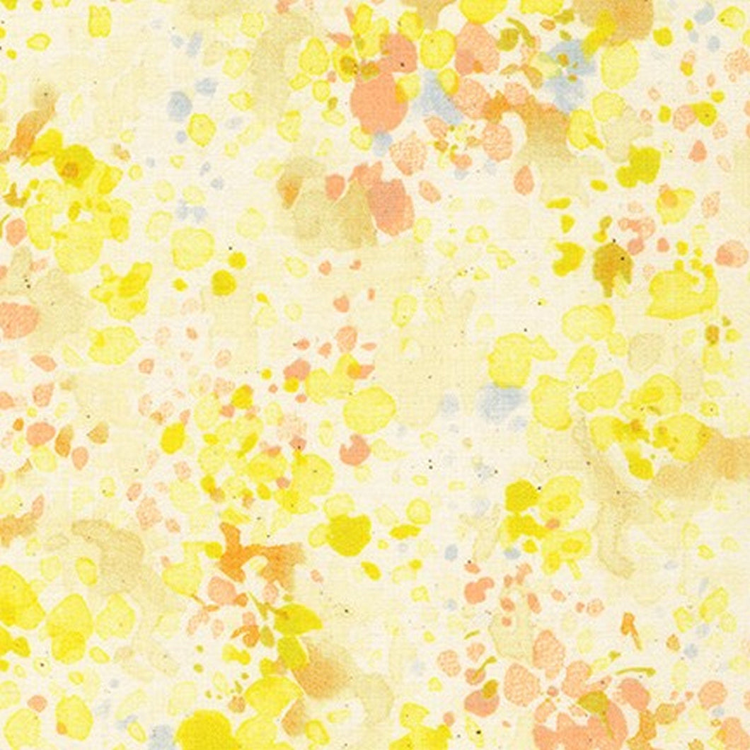 Kaufman Printed Fabric, Spring Shower, Japan,  By The Half Yard, SB-850339D2-1 Yellow