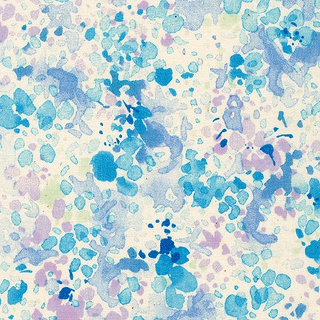Kaufman Printed Fabric, Spring Shower, Japan, By The Half Yard, SB-850339D2-3 Blue