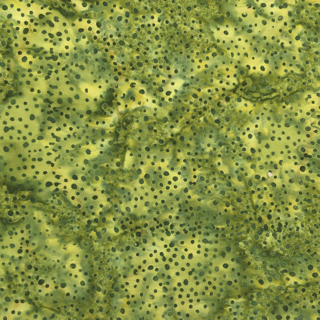 Island Batik Fabric, By The Half Yard, 121933656, Mini Dot Grass