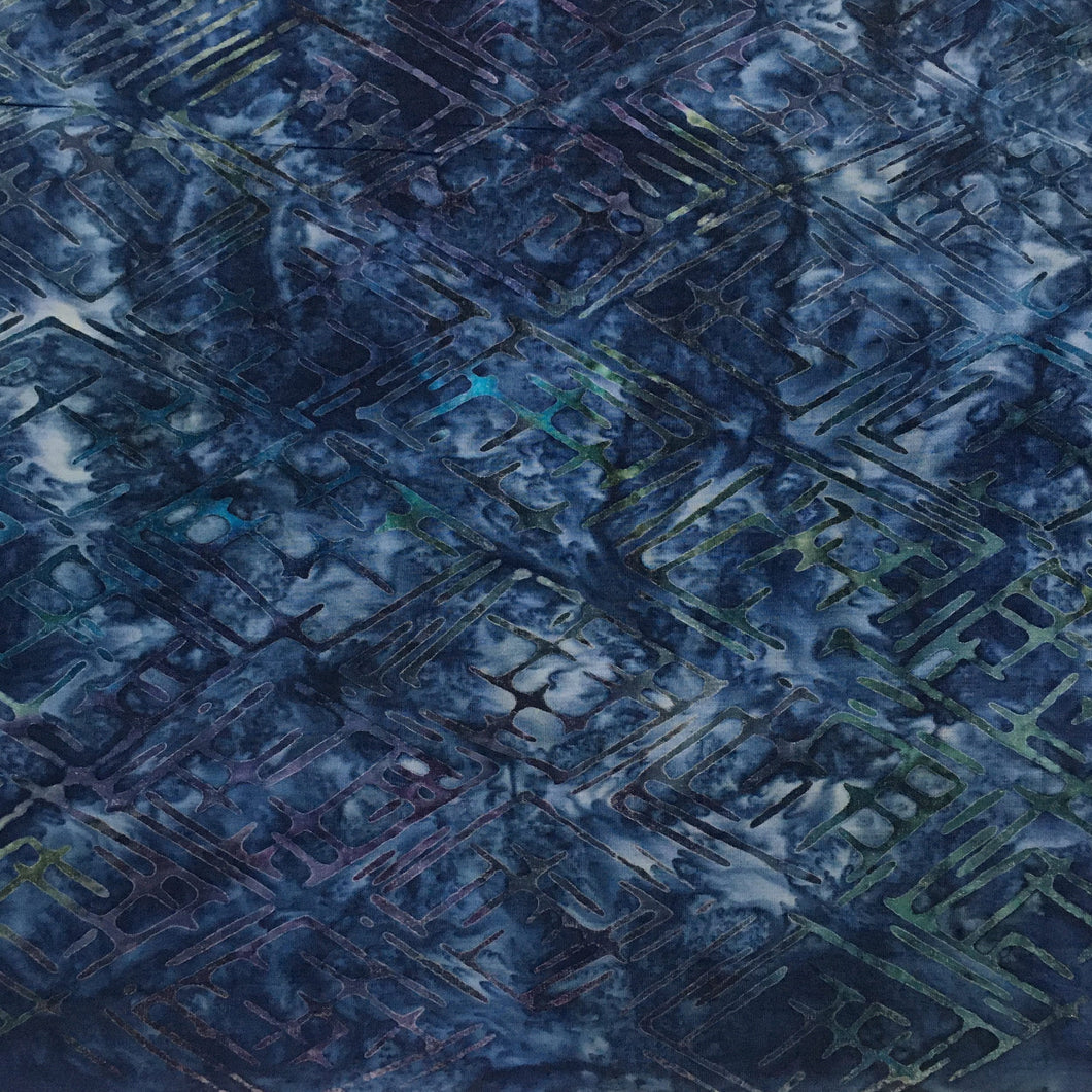 AMD-20607-69 Midnight, Blue Cotton Batik Quilting Fabric