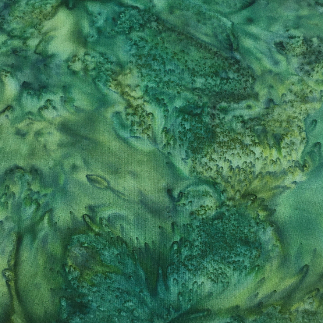 Island Batik Fabric, By The Half Yard, Green Colors, Bluegrass