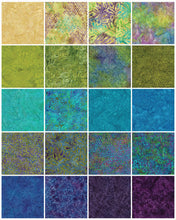 Load image into Gallery viewer, Island Batik Strip Pack, Jewel Carvings, Multicolored, 20 Fabrics and 40 Strips
