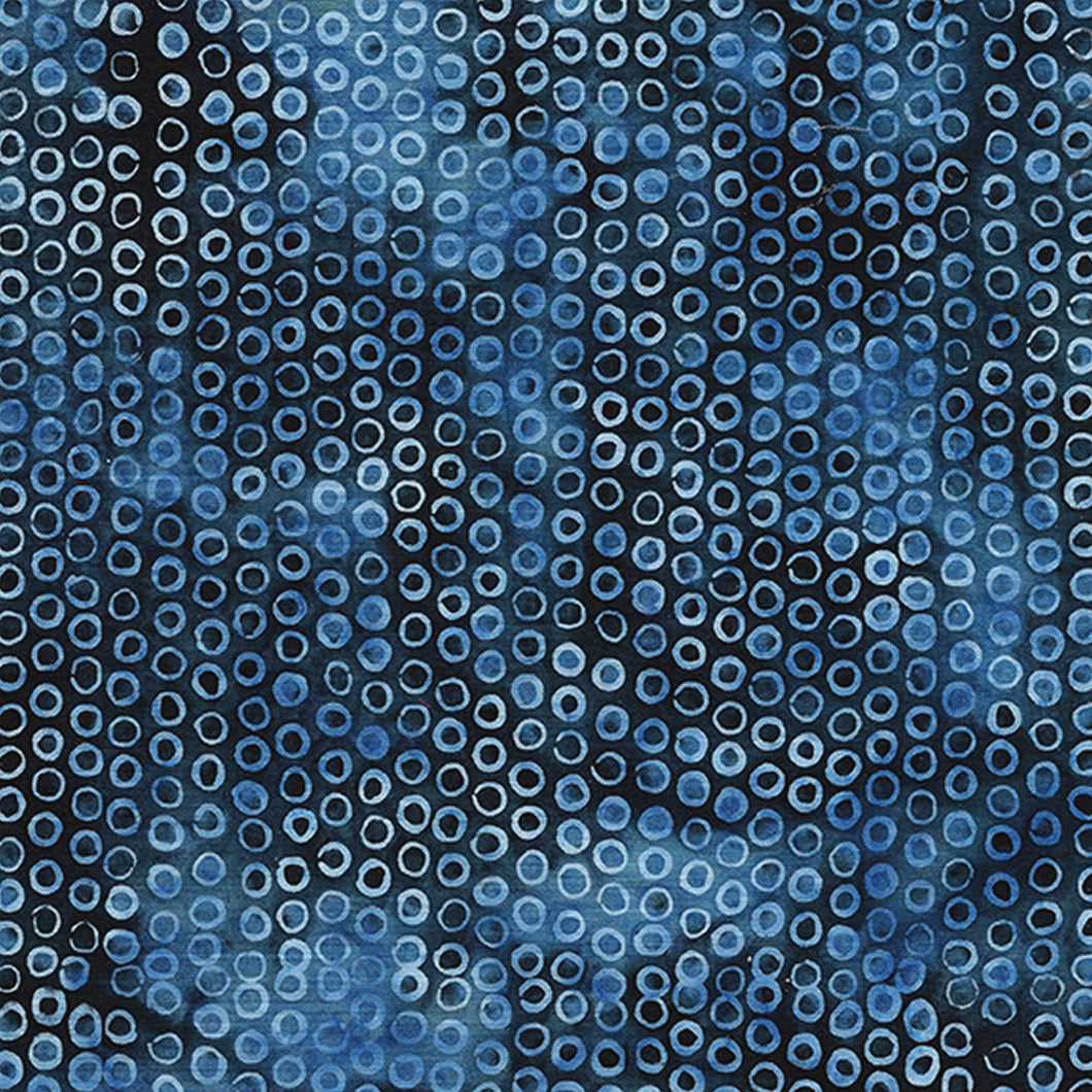 Island Batik Fabric, By The Half Yard, Cheerio Blue Navy