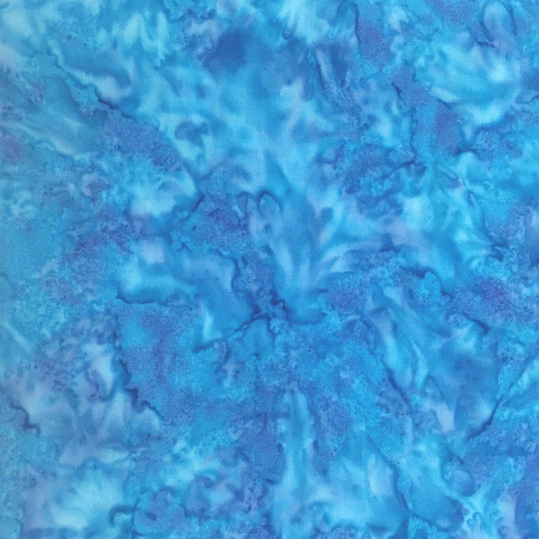 Island Batik Fabric, By The Half Yard, Brilliant Blues, Azure