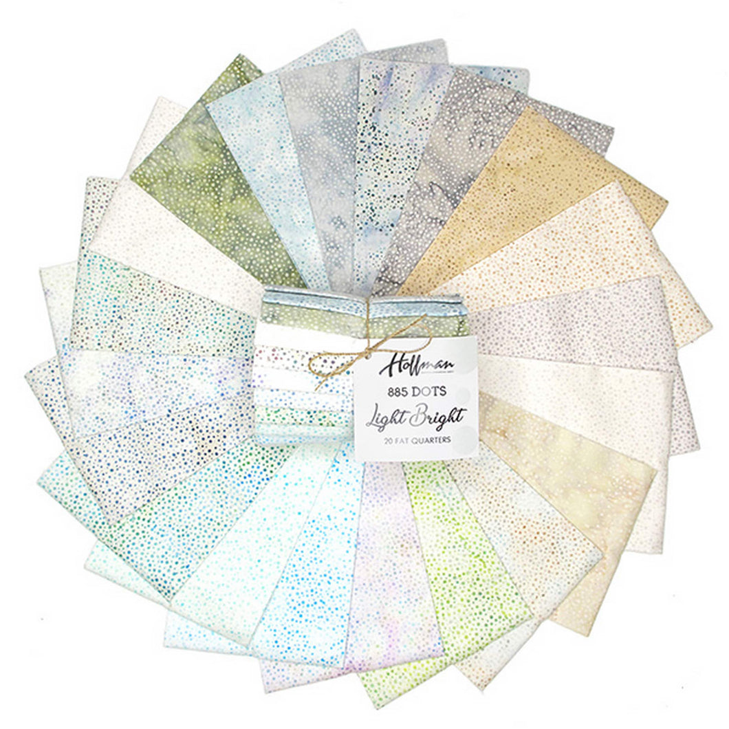 Hoffman 885 Fat Quarters, 885FQ-667 Light Bright, Multicolored, 20 Fabrics