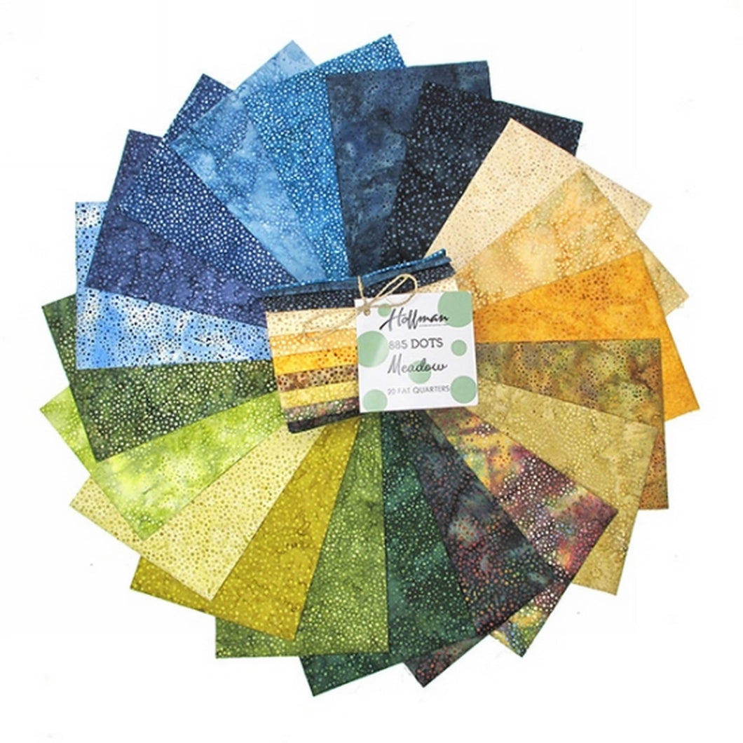 Hoffman 885 Fat Quarters, 885FQ-170 Meadow, Multicolored, 20 Fabrics