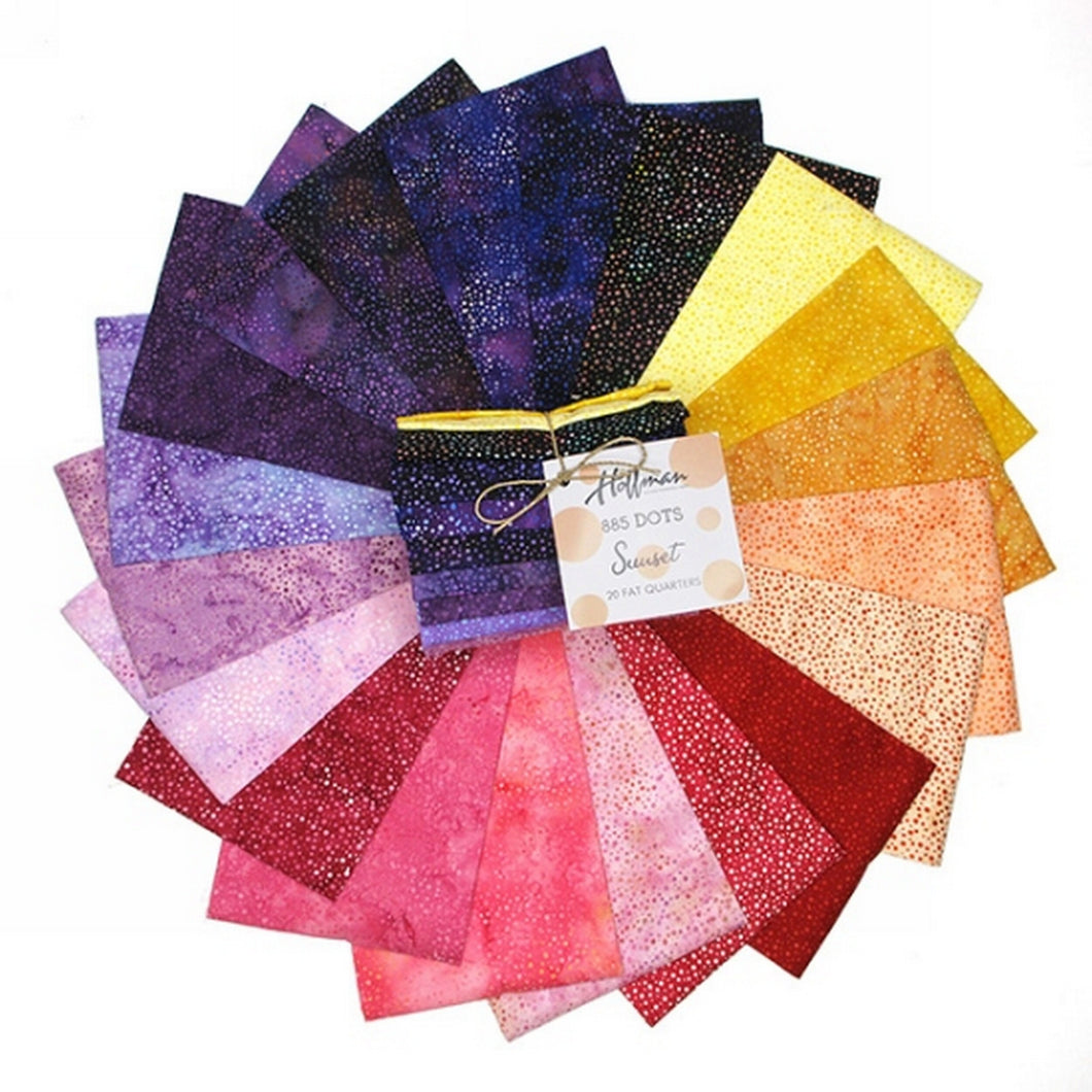 Hoffman 885 Fat Quarters, 885FQ-151 Sunset, Multicolored, 20 Fabrics