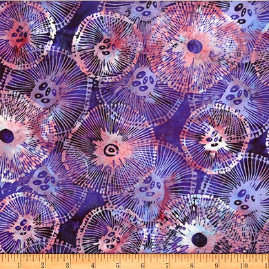 MR53-91 Amethyst, Hoffman Jelly Fish Batiks by McKenna Ryan, cotton batic fabric