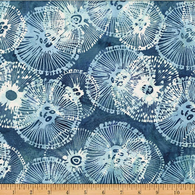 MR53-D7 Dusty Blue,  Hoffman Jelly Fish Batiks by McKenna Ryan, cotton batic fabric