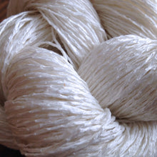 Load image into Gallery viewer, Linen Chainette Yarn, Knitting, Weaving, Crochet, Bleached White, Dye
