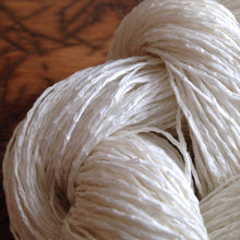 Load image into Gallery viewer, Linen Chainette Yarn, Knitting, Weaving, Crochet, Bleached White, Dye
