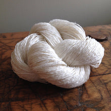 Load image into Gallery viewer, 10  Skeins of Linen Chainette Yarn, Knitting, Weaving, Crochet, Bleached White, Dye
