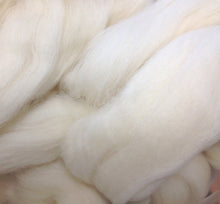 Load image into Gallery viewer, Wool Roving Top, Eco Peruvian Highland, 27.5 Microns, Natural White, Undyed, By 100 Gram Amounts
